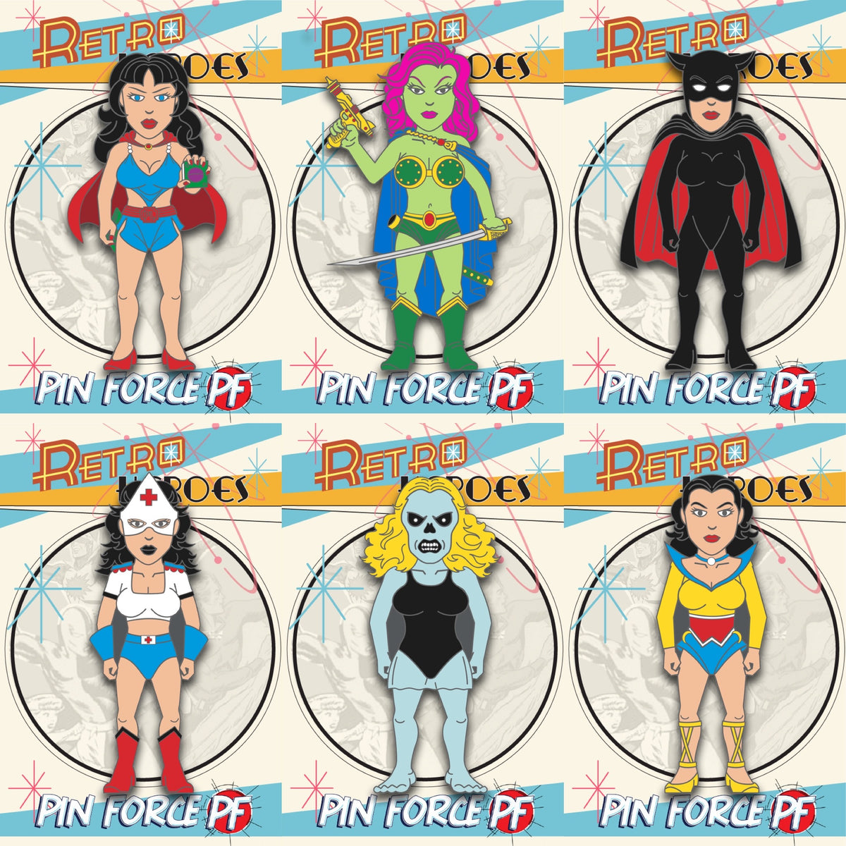 RetroHeroes™ Classic SERIES 7 Collection 6 pin set #604| PinForce