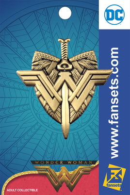DC Comics Wonder Woman Movie Logo CREST with SWORD Licensed FanSets Pin