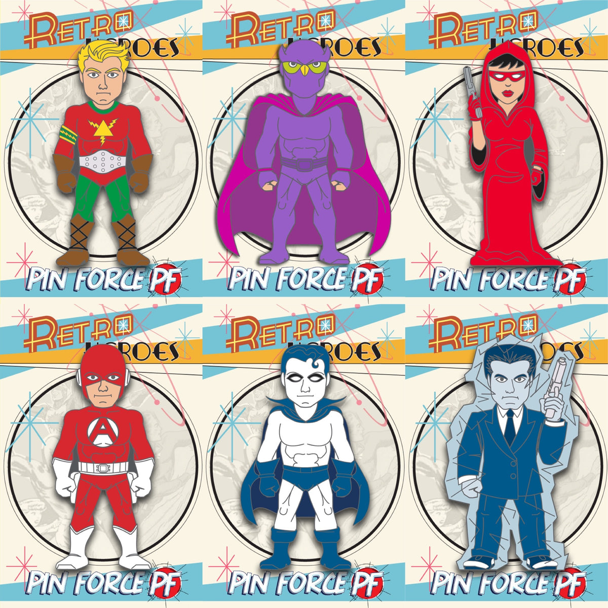 RetroHeroes™ Classic SERIES 11 Collection 6 pin set #713| PinForce