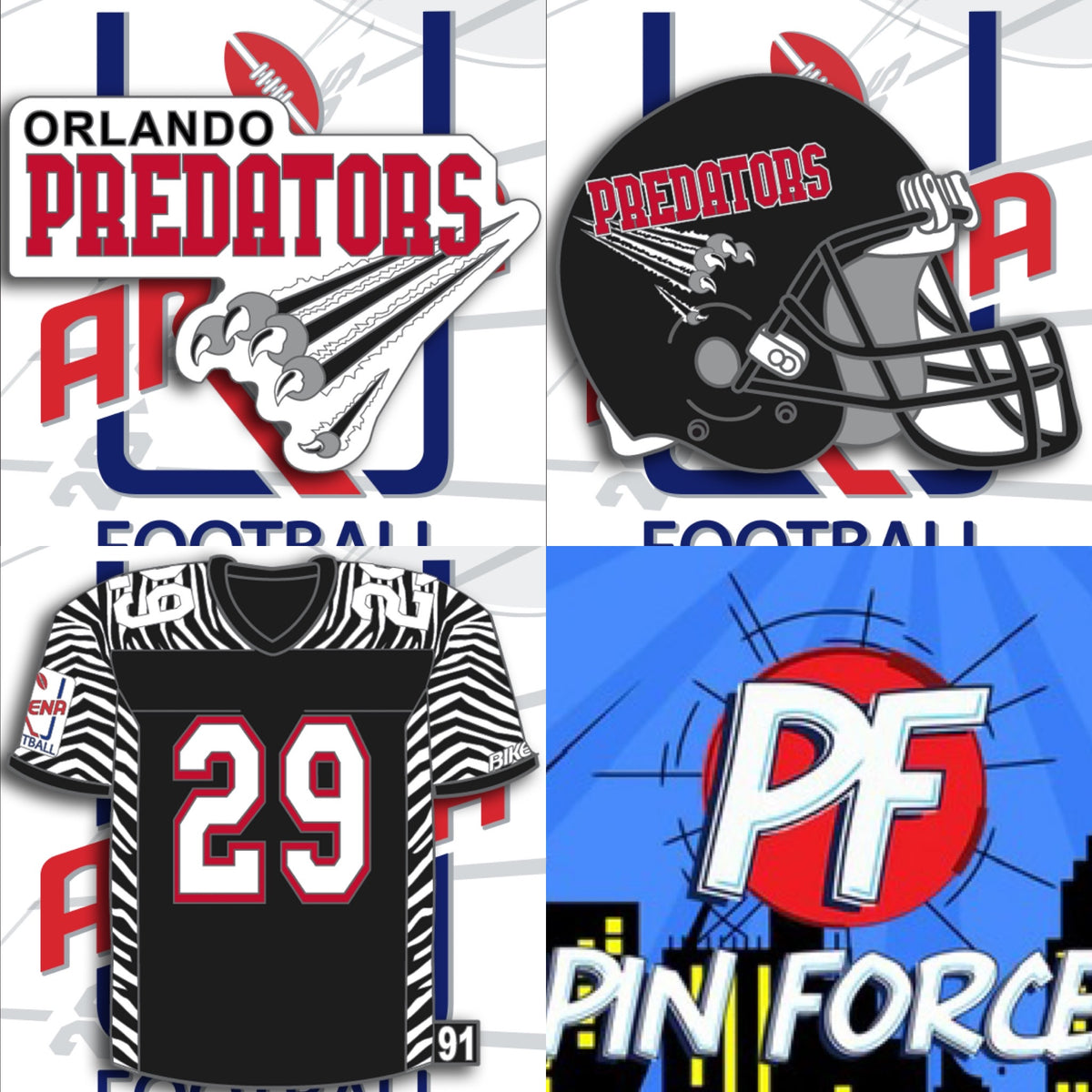 Arena Football Arena Football ORLANDO PREADATORS HELMET 1991 Season ...