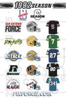 Arena Football League 1992 CINCINNATI ROCKERS Set Purchase