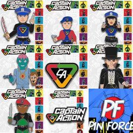 Captain Action SERIES 1 8 pin COMPLETE SET