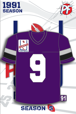 Arena Football COLUMBUS THUNDERBOLTS JERSEY 1991 Season