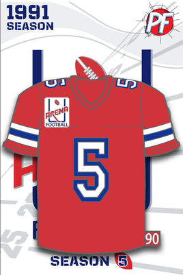 Arena Football DALLAS TEXANS JERSEY 1990 Season