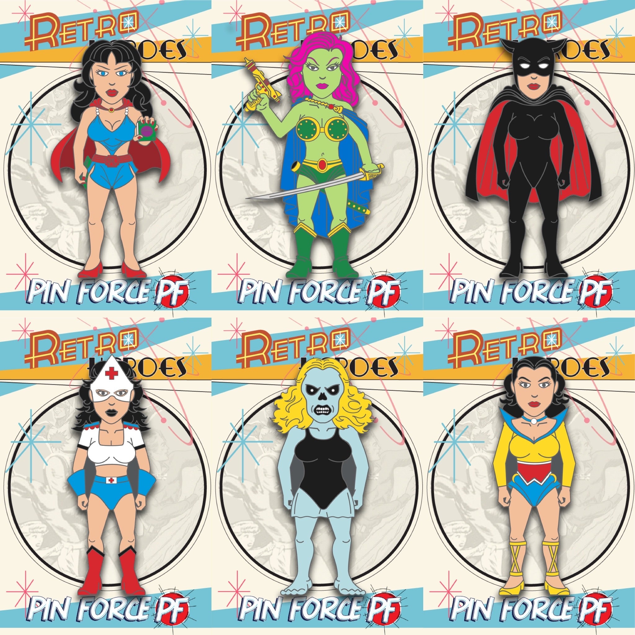RetroHeroes™ Classic SERIES 7 Collection 6 pin set #604| PinForce