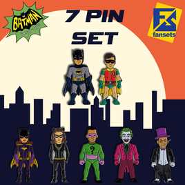 DC Comics Batman 1966 Collection BATMAN 7 PACK Licensed FanSets Pin MicroJustice
